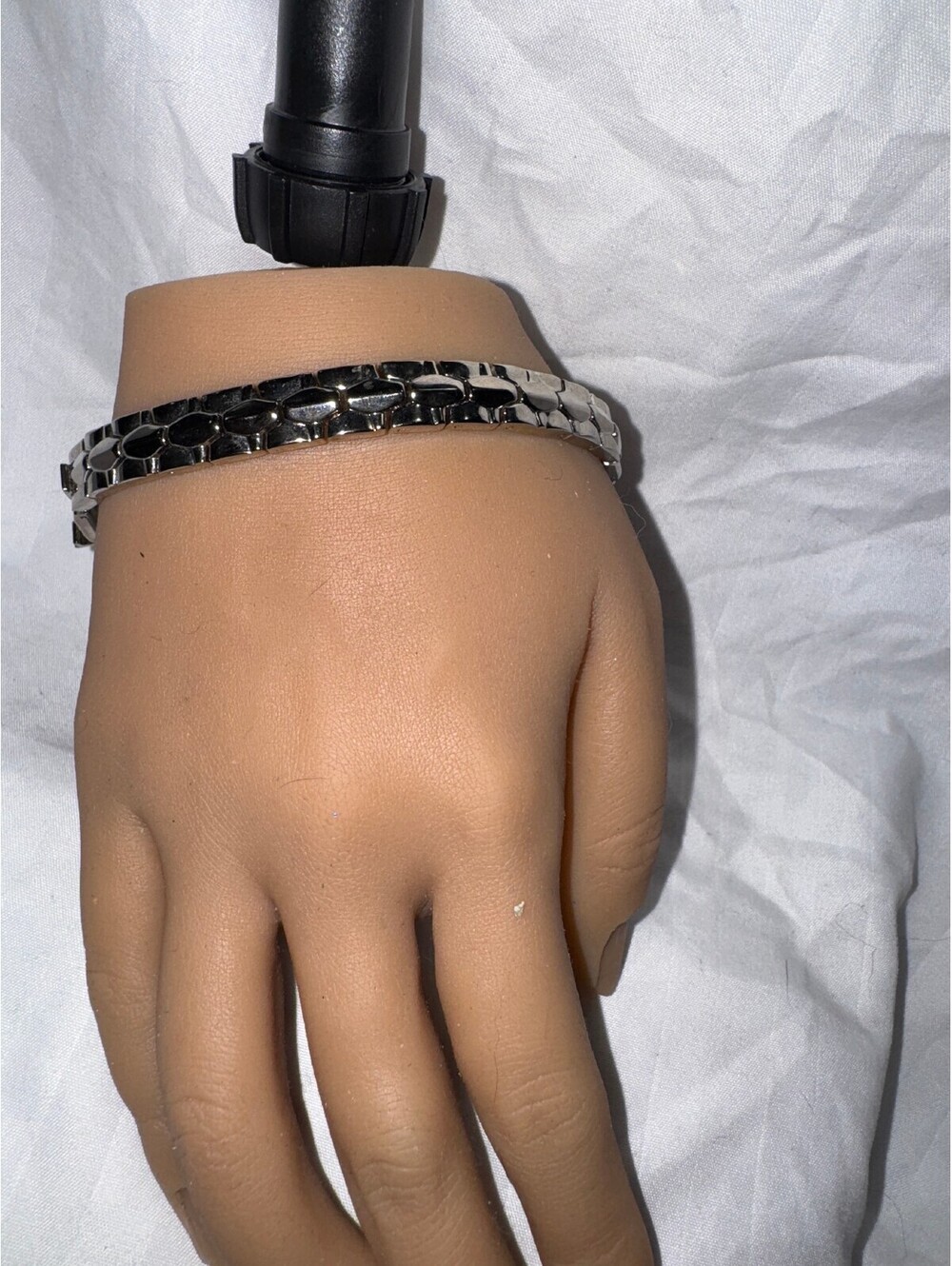 Silver-Tone Link Bracelet with Secure Clasp